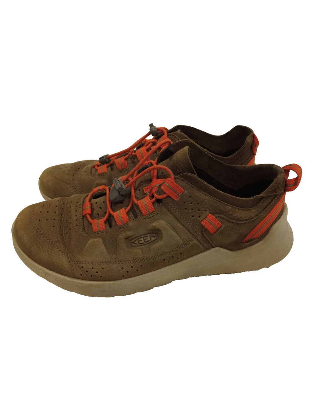 Keen Highland Sneakers Mens 9.5 Brown Olive Leather Casual Bungee Lace Shoes